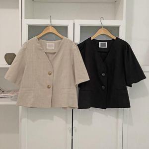 빅사이즈사랑해요 S020L405 러블리브이린넨면자켓 LT