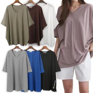 중년 빅사이즈 썸머 반팔 스판 롱 티셔츠 엄마 미시옷