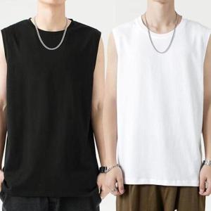 남자 여름 오버핏 민소매 나시티 20수 면티 무지 이너티 런닝티셔츠 흰색