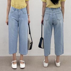 빅사이즈사랑해요 P239L405 스톤일자8부데님팬츠 LO