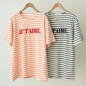 빅사이즈사랑해요 S062L405 쥬뗌무단가라자수반팔티 WB