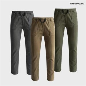 [화이트빌딩] 남성 겨울바지 일자핏 기모면바지 스판