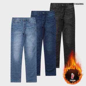 화이트빌딩 남자 기모 청바지 스판 빅사이즈 데님 팬