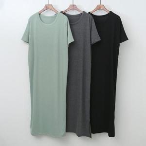 빅사이즈사랑해요 P761L405 심플무지반팔스판원피스 EM