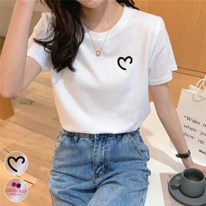 빅사이즈사랑해요 J924L405 데일리라운드체리하트티 DM