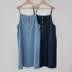 빅사이즈사랑해요 S103L405 큐트데님뷔스티에원피스 RD