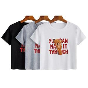 빅사이즈사랑해요 R068L405 유캔베어나염크롭반팔티 SX