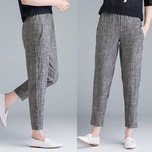 [잇백잇슈] 컴포트줄무늬밴딩팬츠 9부 봄 여름 가을