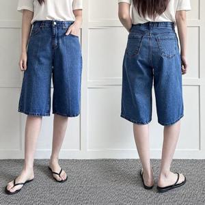 빅사이즈사랑해요 P353L405 핀탁워싱데님5부반바지 LO