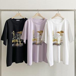 빅사이즈사랑해요 S132L405 케이일러스트나염루즈티 SM