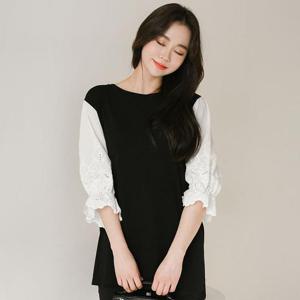 빅사이즈 406 러블리라운드넥티셔츠 DBNE148