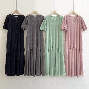 빅사이즈사랑해요 S196L406 라즈브이퍼프롱원피스 SM