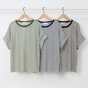 빅사이즈사랑해요 O483L406 배색줄지이중가오리티 SM