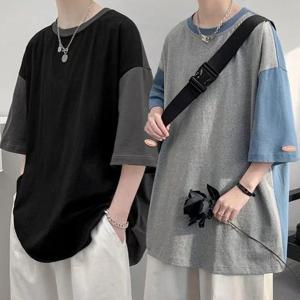 [더블디] 스쿨룩 투컬러 남성 반팔티 LD-942