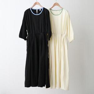 빅사이즈사랑해요 S212L406 크리미주름스트랩원피스 TG