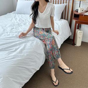 오리엔탈패턴 밴딩 여름 쿨 조거바지 USD-240609