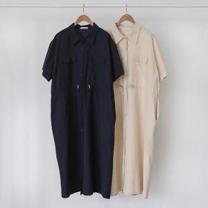 빅사이즈사랑해요 K213L406 스트링반팔카라롱원피스 LY