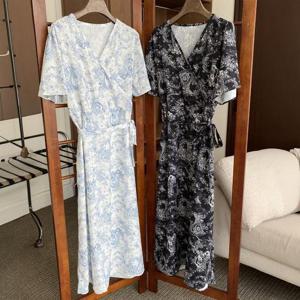 빅사이즈사랑해요 S237L406 블리패턴랩브이원피스 YP