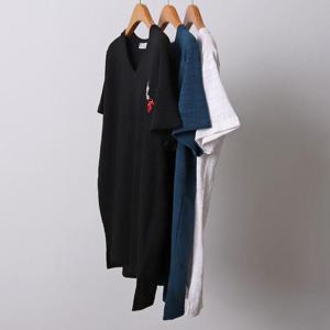 빅사이즈사랑해요 I892L406 고양이자수V넥반팔티 RI