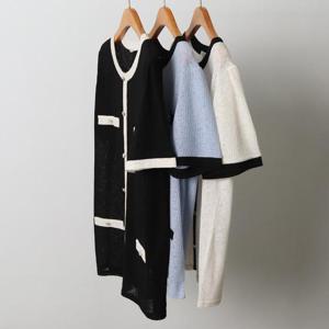 빅사이즈사랑해요 J234L406 진주트위드반팔티셔츠 OL