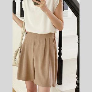 린넨 밴딩 여름 쿨 스판 반바지 핀턱 팬츠 코디 룩