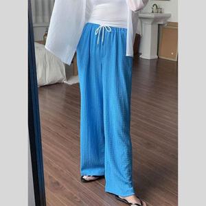 통 바지 와이드 여름 쿨 스판 밴딩 플리츠 팬츠 코디