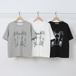 빅사이즈사랑해요 S282L406 플렌트프린팅루즈반팔티 SM