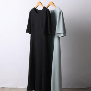 빅사이즈사랑해요 I804L406 쉬폰두겹소매롱원피스 BE