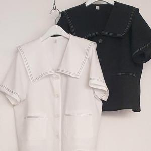 빅사이즈사랑해요 K203L407 스티치세라카라블라우스 TG