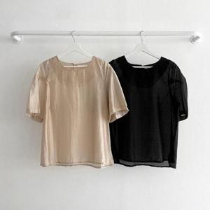 빅사이즈사랑해요 S338L407 여리시스루반팔블라우스 LT