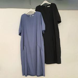 빅사이즈사랑해요 K043L407 앞주름포켓롱원피스 TG