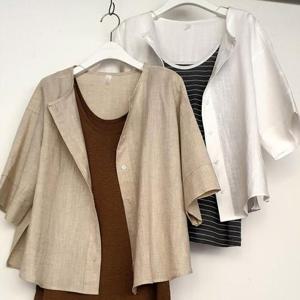 빅사이즈사랑해요 P629L407 썸머린넨남방형자켓 TG