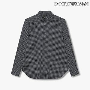 [엠포리오 아르마니]남성 미니 로고 패턴 코튼 셔츠(A514304008)