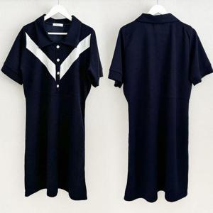 빅사이즈사랑해요 S365L407 제이가슴배색카라원피스 BS