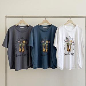 빅사이즈사랑해요 S382L407 루전사나염가오리반팔티 SM