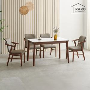 라로퍼니처 위니 1250 포세린 통 세라믹 4인 식탁 세트 (식탁+의자4)