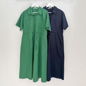 빅사이즈사랑해요 S413L407 린넨면카라스트링원피스 BN