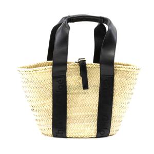 끌로에 센스 라피아 미디엄 바스켓 라탄 토트백 블랙 CHC23SS303J66001