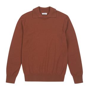 [페라로밀라노] (정가249000) 변형카라 라운드 스웨터 다크 오렌지 (A0C240367)