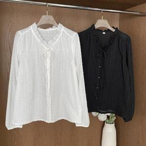 빅사이즈시스루 S481L407 이엠프릴리본블라우스 YP