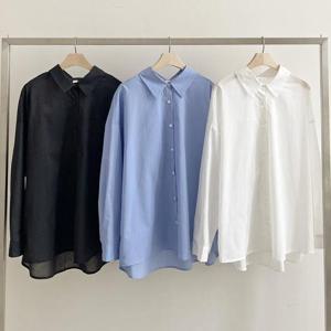 빅사이즈심플남방 S495L407 걸스베이직루즈카라셔츠 SM