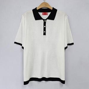 빅사이즈 407 빌리배색카라반팔니트티 DRMS219