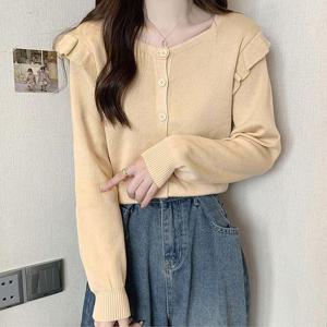 [잇백잇슈] 러블리프릴가디건 약크롭 니트 일상 외출