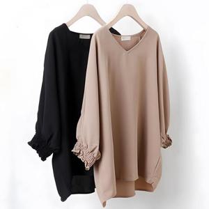 빅사이즈깔끔블라우스 3053L408 도도꼬임소매블라우스 NB