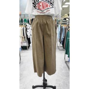 스테파니 세이브존05 린넨 8부 밴딩 와이드 팬츠 A24PT4603