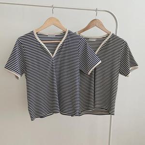 빅사이즈단가라티 S498L408 드롭스배색줄지스판티 MO