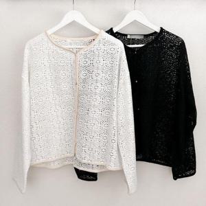 빅사이즈펀칭자켓 S263L408 썸머펀칭레이스긴팔자켓 BN