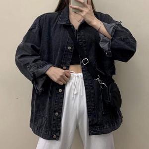 [짝꿍닷컴] 2컬러 포켓 디테일 오버핏 여성 데님 자켓 WS-DN04