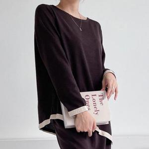 빅사이즈 408 오버핏배색언발티셔츠 DNBE814