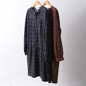 빅사이즈도트원피스 F149L408 와이넥플라워롱원피스 IR